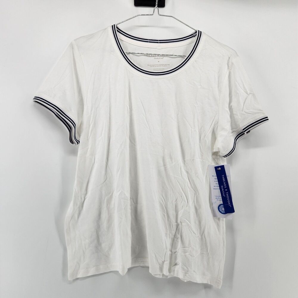Threads 4 Thought Women's Medium White Short Sleeve Crewneck Shirt NWT